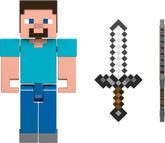 Mattel Minecraft Toys 3.25-inch Action Figure, Steve with Accessory & Portal Piece, Toy Collectible Inspired by Video Game